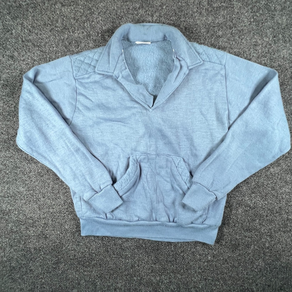 Campus Sweatshirt Mens 16 Light‎ Blue Fleece Lined Kangaroo Pockets Ribbed Trim